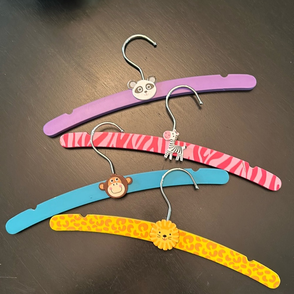 Wood Animal kid clothes  hangers